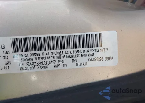 2012 Chrysler Town & Country Touring from USA, damaged, VIN 2C4RC1BG0CR410497